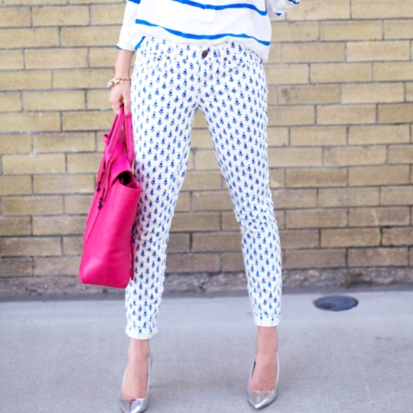 J. Crew Cropped Matchstick Jean in Thistle Print - Picture 1 of 7